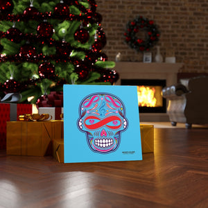 Sugar Skull Canvas Print, Wall Decor, Canvas Painting , Large Wall Art, Abstract Canvas, Digital Artwork, Colorful