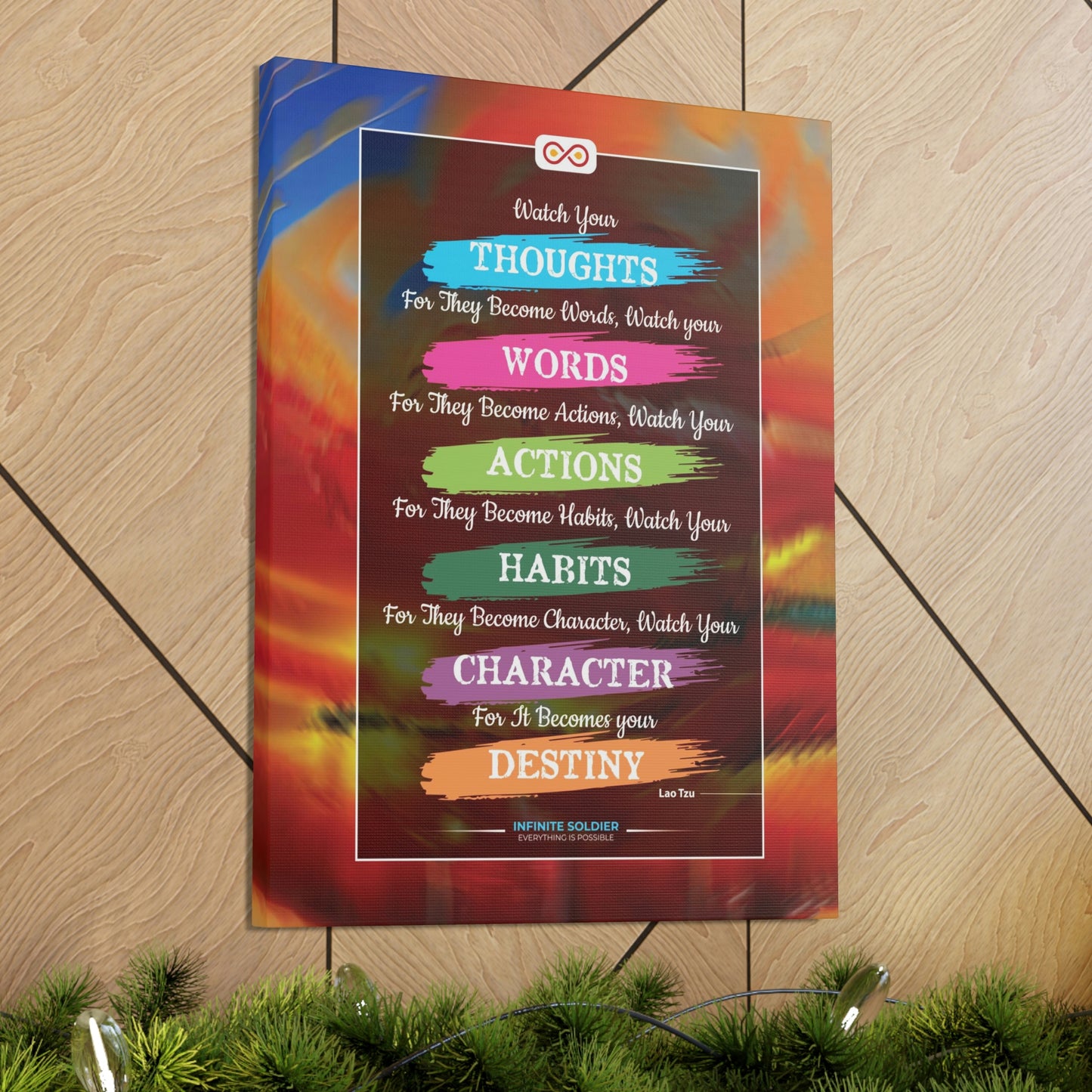 Lao Tzu Motivational Quote Vertical Canvas Poster | Infinite Soldier