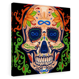 Colorful Infinity Sugar Skull Canvas Wall Art