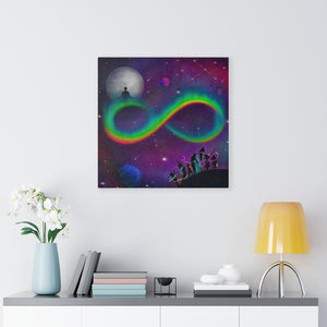 Infinity Flow Arts Moon Gathering, Canvas Painting, Canvas Art Print, Wall Decor, Juggling, Hoop, Yoga, Flow Art Painting, Rainbow Infinity