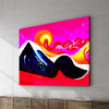 colorful mountains haze canvas art