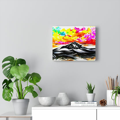 infinite mountains seascape colorful rainbow sky montains