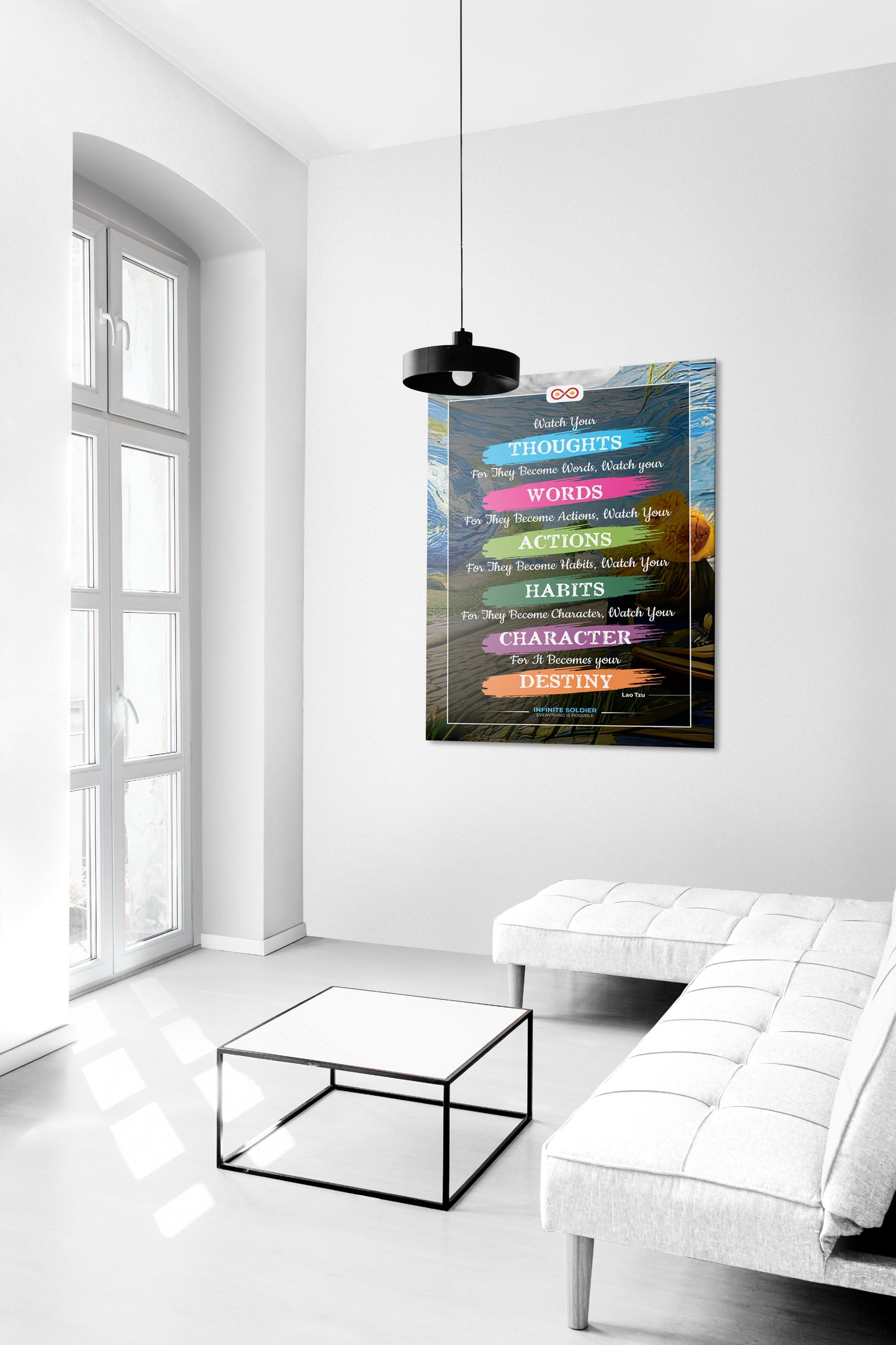Watch Your Words, Thoughts, Habits Motivational Quote Poster | Infinite Soldier