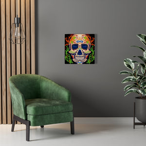 Colorful Infinity Sugar Skull Canvas Wall Art