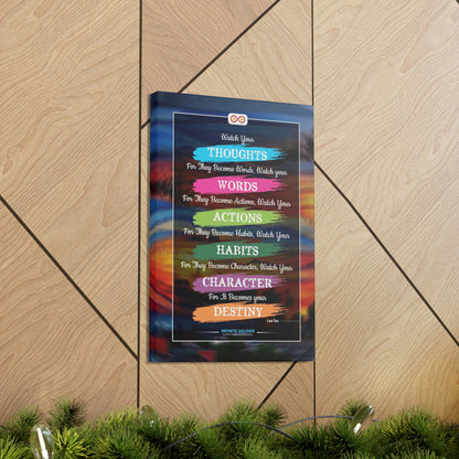 Watch Your Words Poster Motivational Canvas Poster | Infinite Soldier