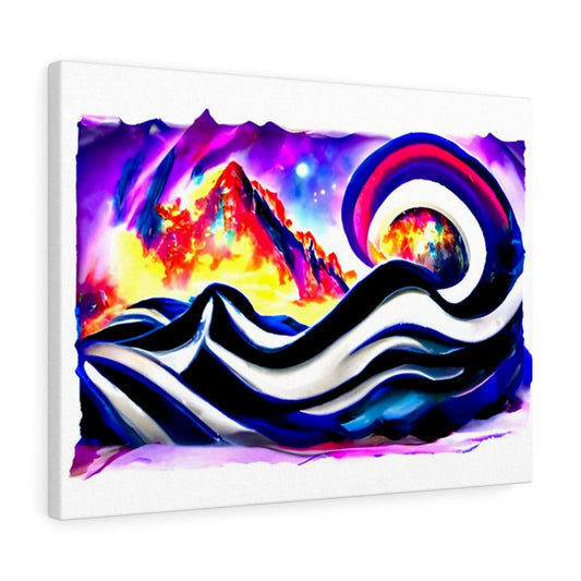 slide down infinite mountains  infinity street art colourful airbrush art watercolor cosmic moonscape