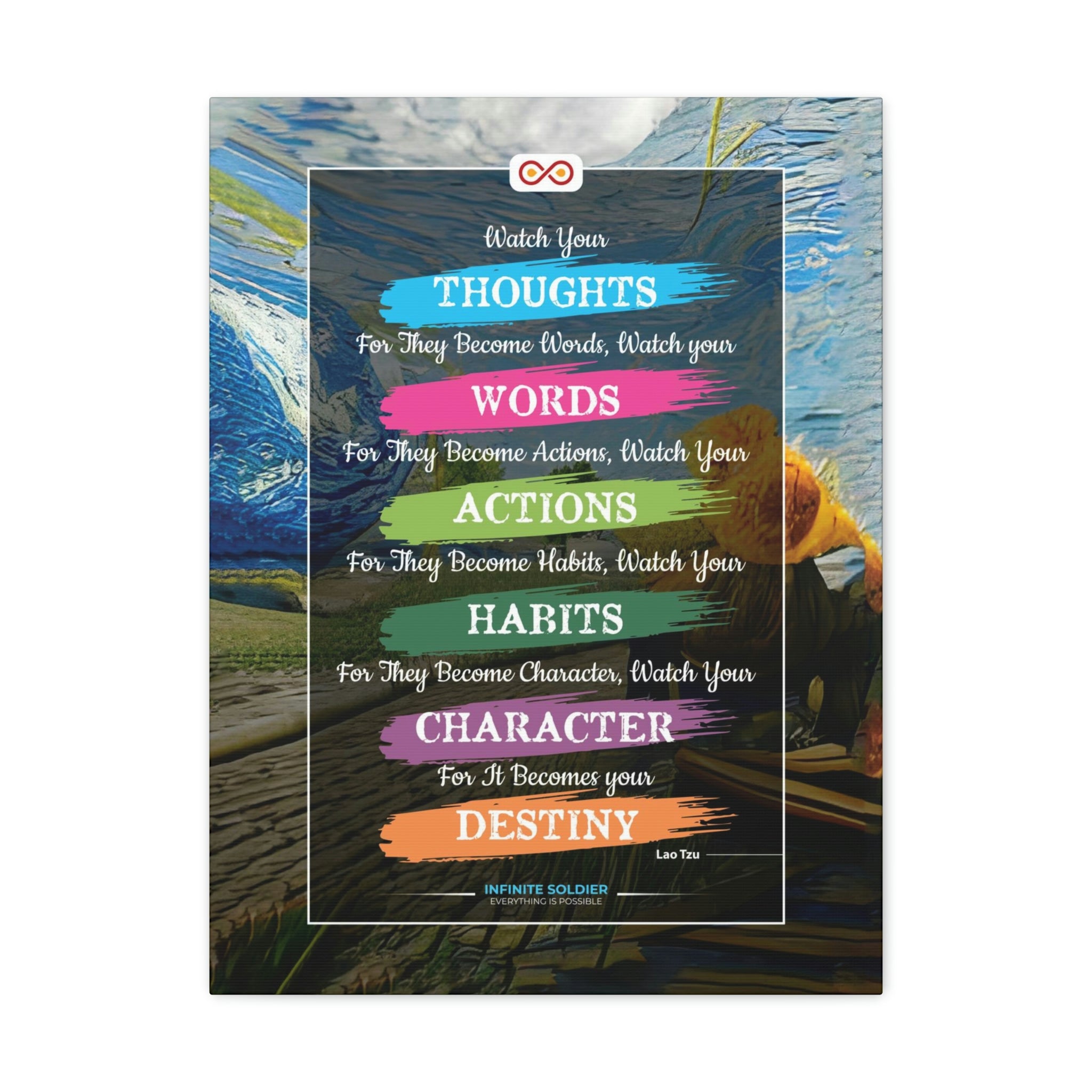 Watch Your Words, Thoughts, Habits Motivational Quote Poster | Infinite Soldier