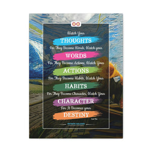 Watch Your Words, Thoughts, Habits Motivational Quote Poster | Infinite Soldier