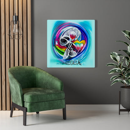 Death Does Not Part Blue Sugar Skull Airbrush actylic love heart