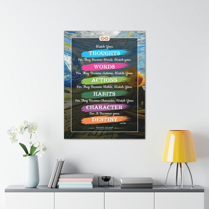 Watch Your Words, Thoughts, Habits Motivational Quote Poster | Infinite Soldier