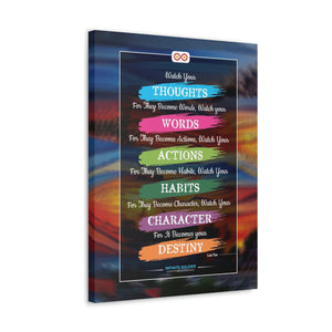 Watch Your Words Poster Motivational Canvas Poster | Infinite Soldier