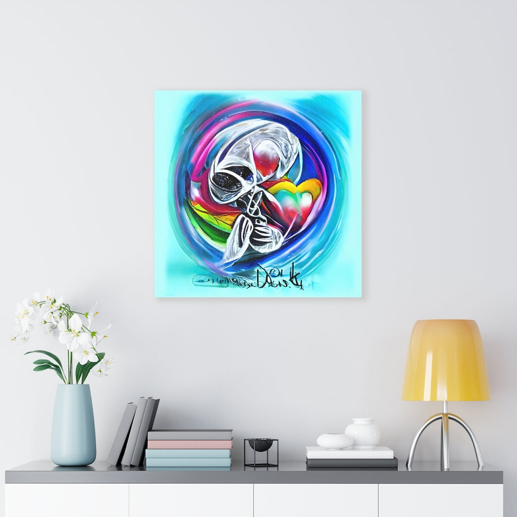 Death Does Not Part Blue Sugar Skull Airbrush actylic love heart