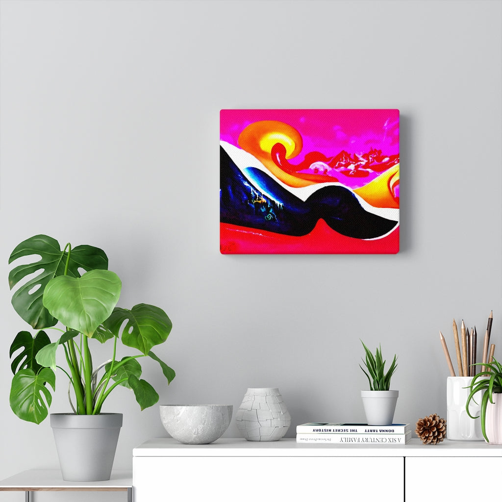 Colorful Infinite Mountains Haze Canvas Art - Surreal Fantasy Landscape | Infinite Soldier