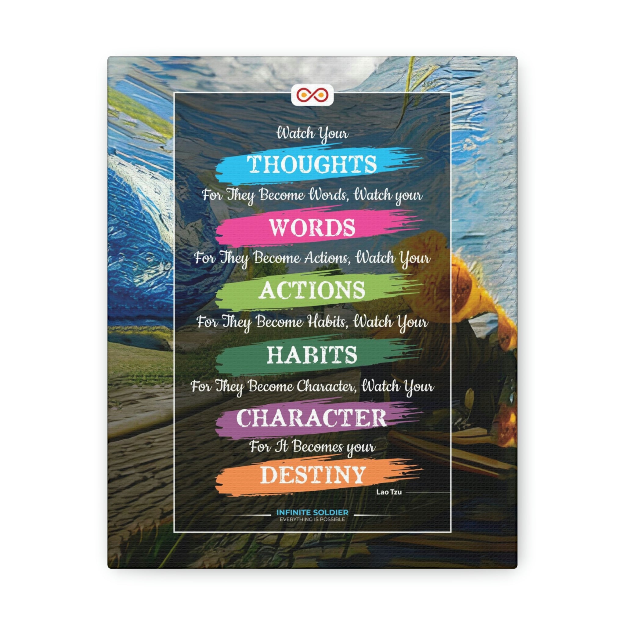 Watch Your Words, Thoughts, Habits Motivational Quote Poster | Infinite Soldier