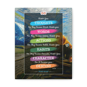Watch Your Words, Thoughts, Habits Motivational Quote Poster | Infinite Soldier