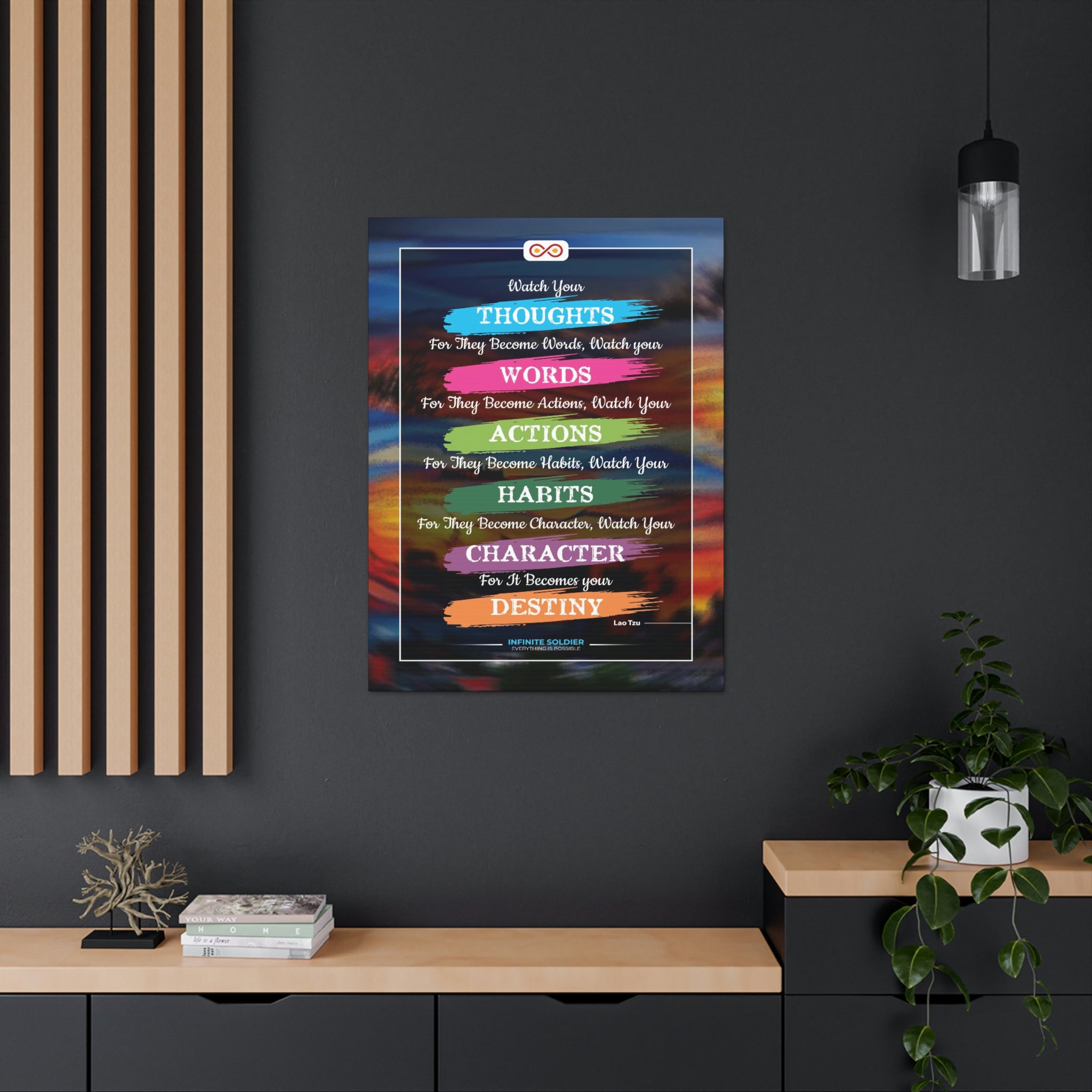 Watch Your Words Poster Motivational Canvas Poster | Infinite Soldier