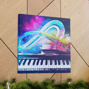 Blue Infinity Piano Mounted Canvas Wall Art