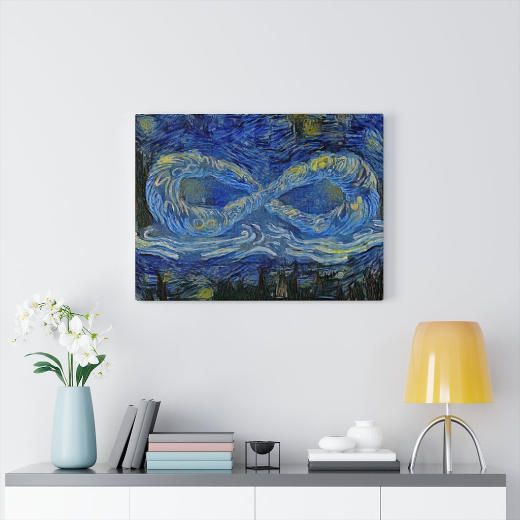 Infinite Galaxy Starry Night Inspired Stretched Canvas Print, Abstract Wall Art, Wall Decor, Canvas Art, Painting, Digital Artwork