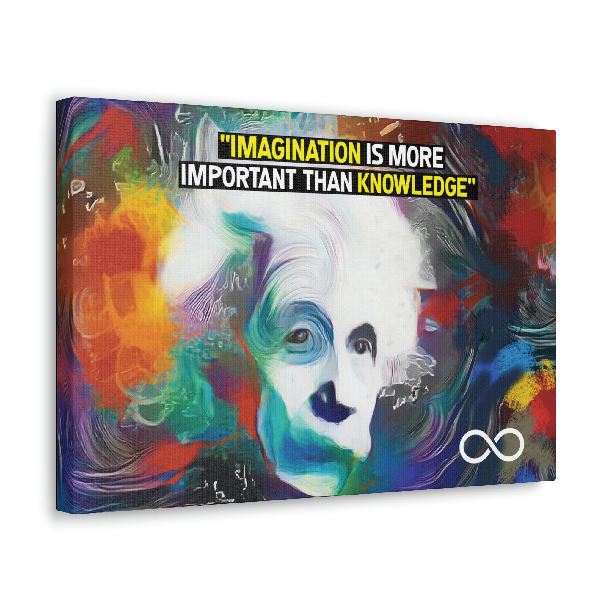 Einstein's 'Imagination Is More Important Than Knowledge' Motivational Scientific Canvas Poster