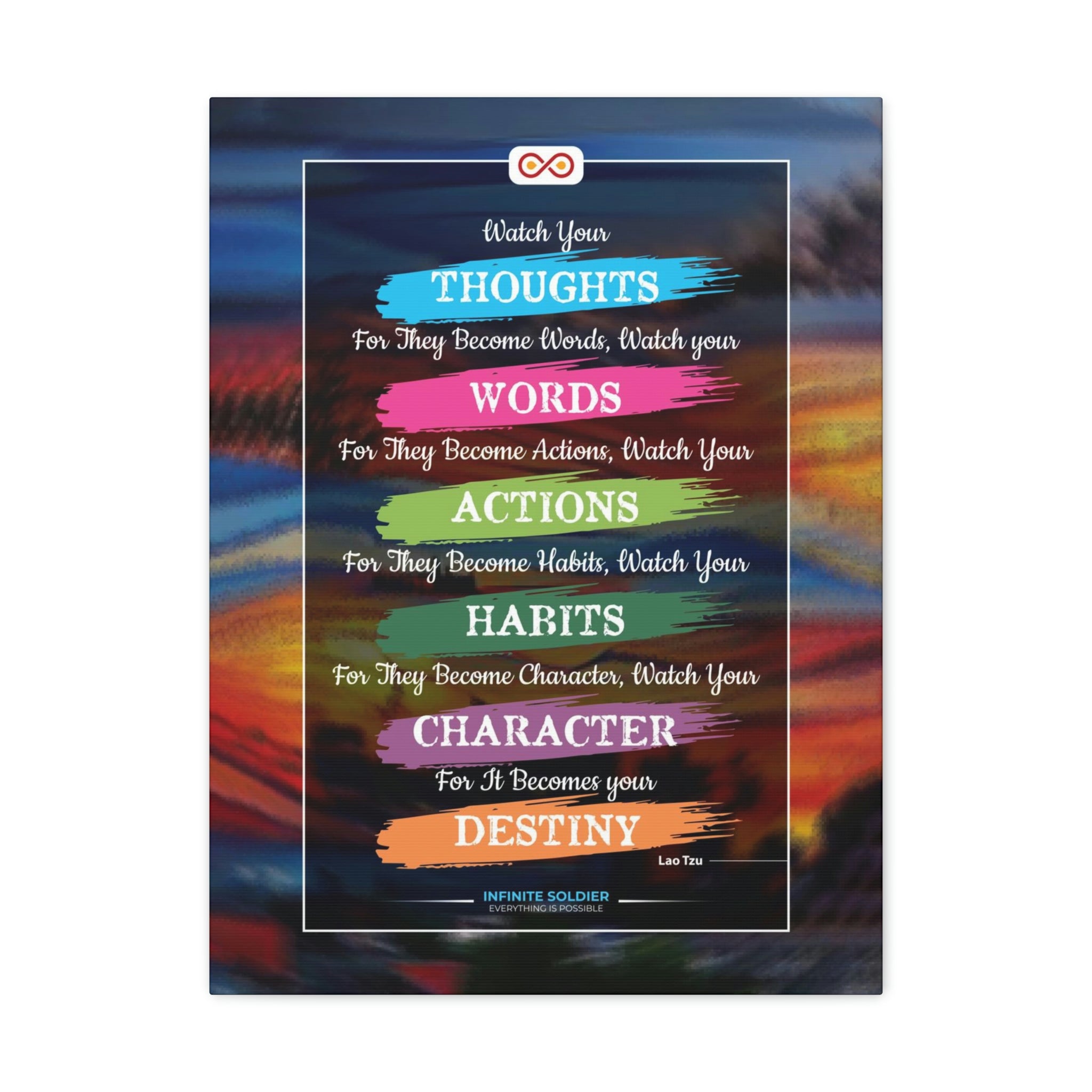 Watch Your Words Poster Motivational Canvas Poster | Infinite Soldier
