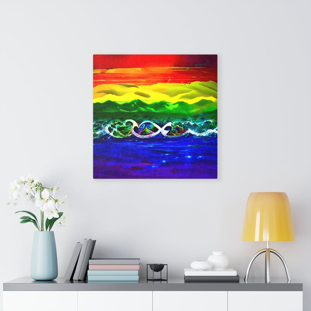 Rainbow Love Sunset pride LGBTQ gay colorfu seascape