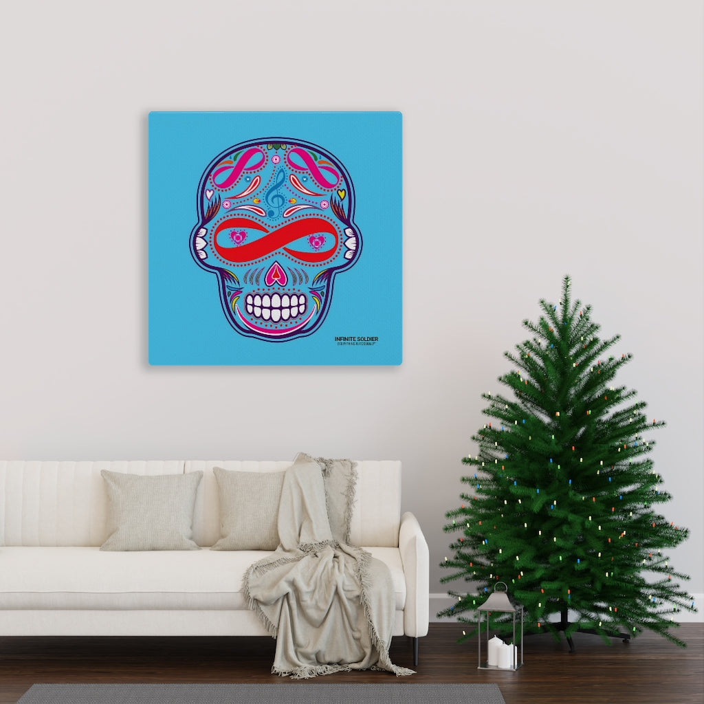Sugar Skull Canvas Print, Wall Decor, Canvas Painting , Large Wall Art, Abstract Canvas, Digital Artwork, Colorful