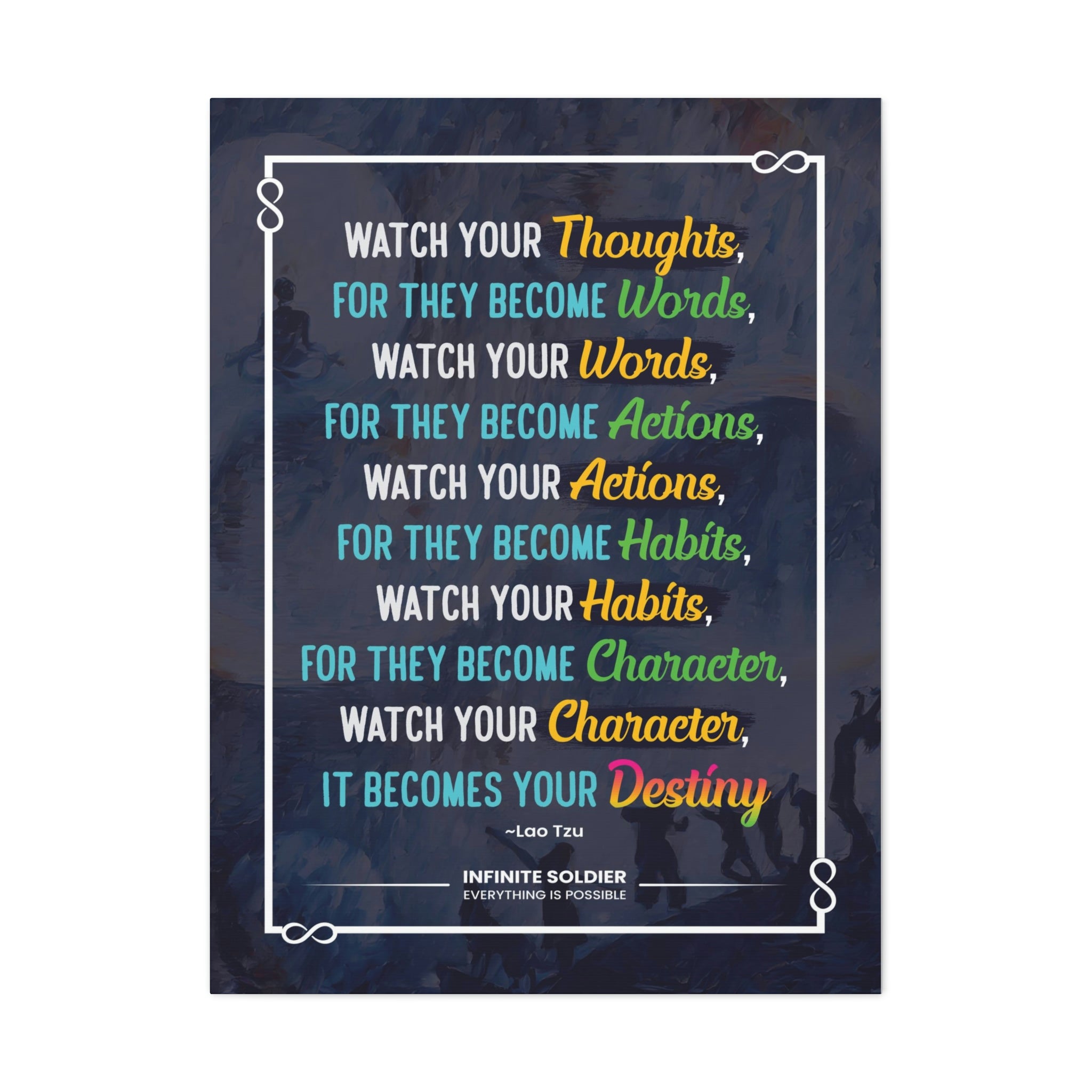 Lao Tzu Inspirational Quote Canvas Poster | Infinite Soldier