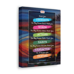 Watch Your Words Poster Motivational Canvas Poster | Infinite Soldier