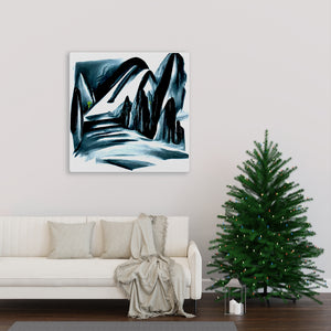 Slide down infinite mountains infinity surrealism matte vibrant colors swirls