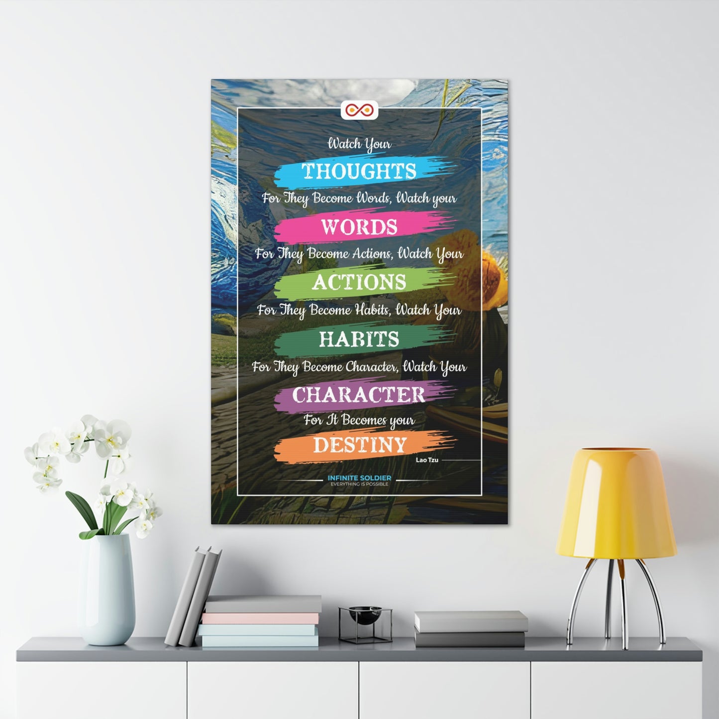Watch Your Words, Thoughts, Habits Motivational Quote Poster | Infinite Soldier
