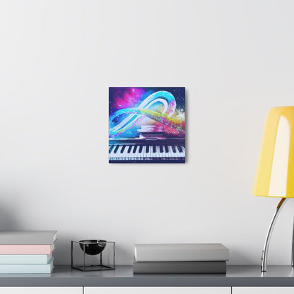 Blue Infinity Piano Mounted Canvas Wall Art