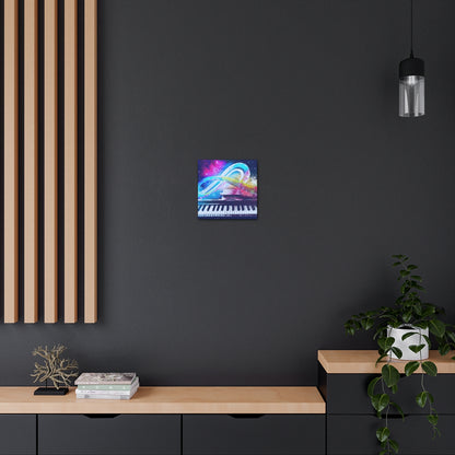 Blue Infinity Piano Mounted Canvas Wall Art