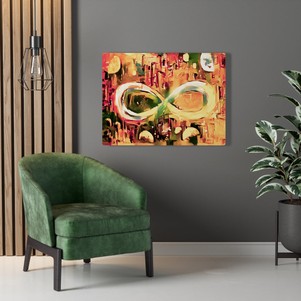 Infinite Galaxy Yellow & Orange, Infinity, Abstract Art, Canvas Wall Art, Wall Decor, Artistic Painting, Digital Artwork, Colorful