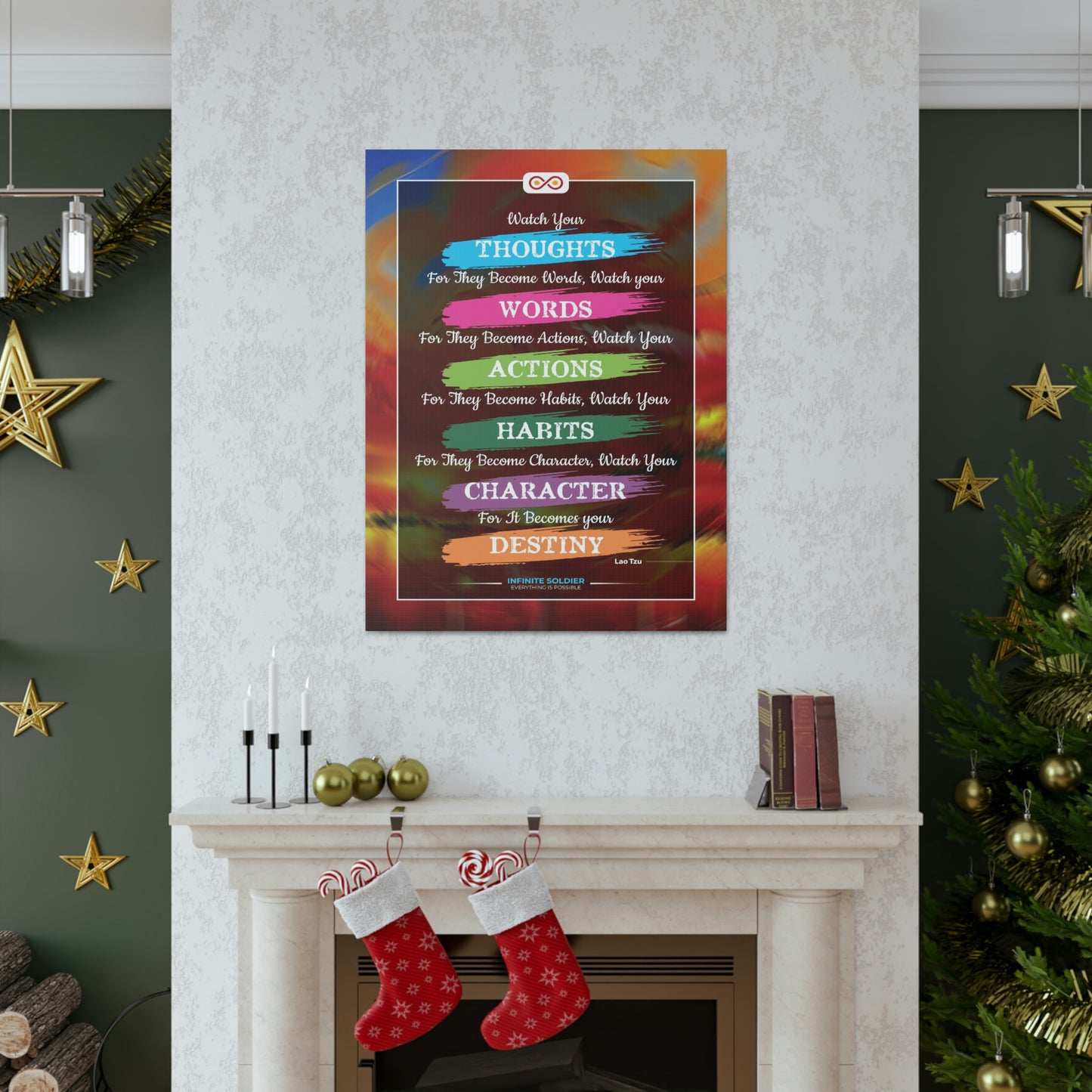 Lao Tzu Motivational Quote Vertical Canvas Poster | Infinite Soldier