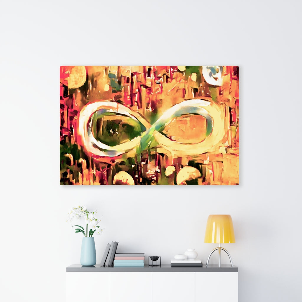 Infinite Galaxy Yellow & Orange, Infinity, Abstract Art, Canvas Wall Art, Wall Decor, Artistic Painting, Digital Artwork, Colorful