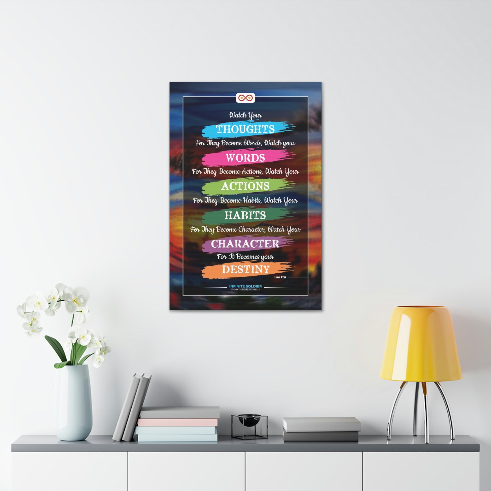 Watch Your Words Poster Motivational Canvas Poster | Infinite Soldier