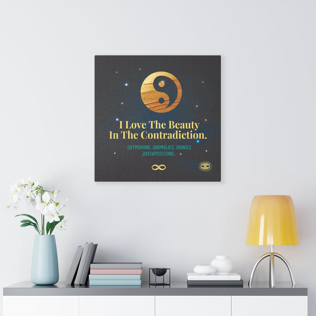 Beauty in Contradiction' Ying Yang Motivational Mounted Canvas Wall Art