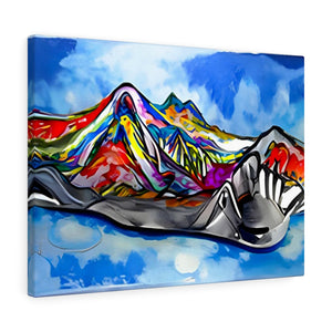 Slide down infinite mountainsacrylic art watercolor digital art ink drawing