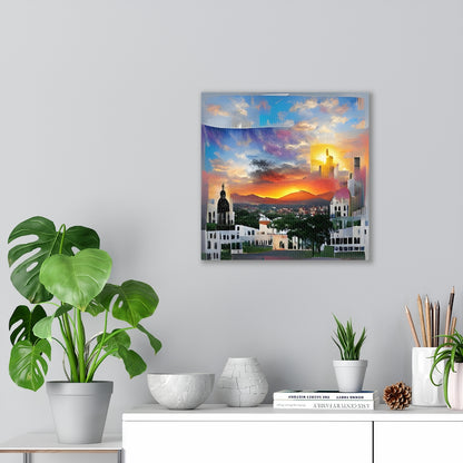 Sunset Over Santiago Dominican Republic Canvas Wall Decor, Landscape