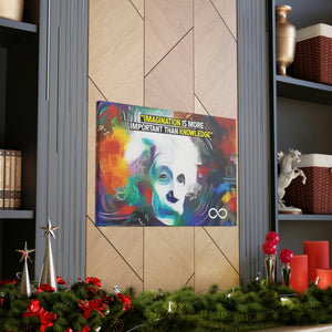 Einstein's 'Imagination Is More Important Than Knowledge' Motivational Scientific Canvas Poster