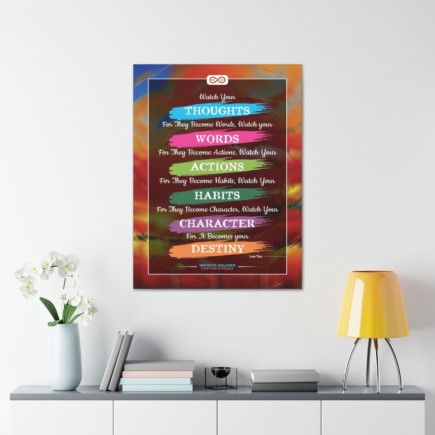 Lao Tzu Motivational Quote Vertical Canvas Poster | Infinite Soldier