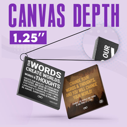 Change Your Words' Motivational Mounted Canvas Print- Buddha