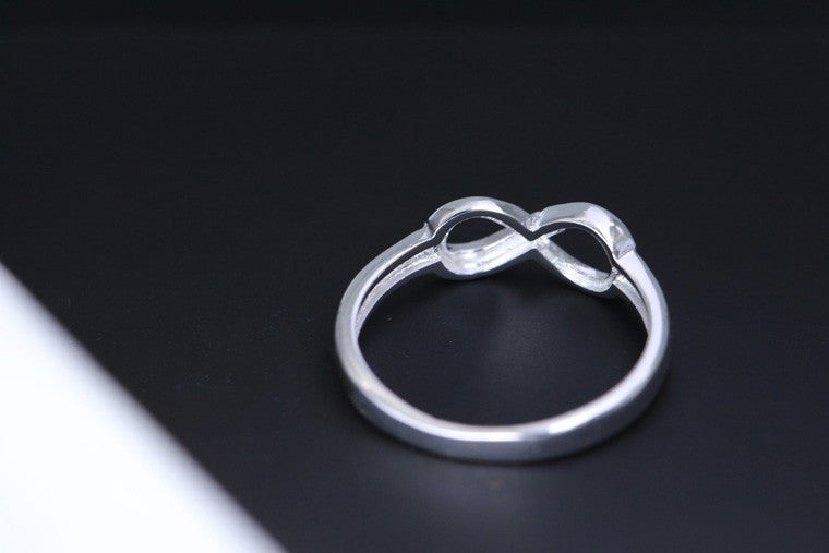 Silver Plated Romantic Infinity Womens Bow Tie Shaped Fashion Ring