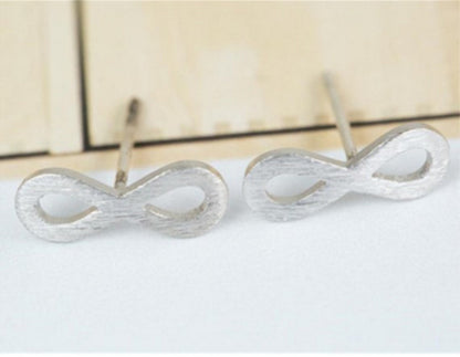 Silver Plated Infinity Stud Earrings