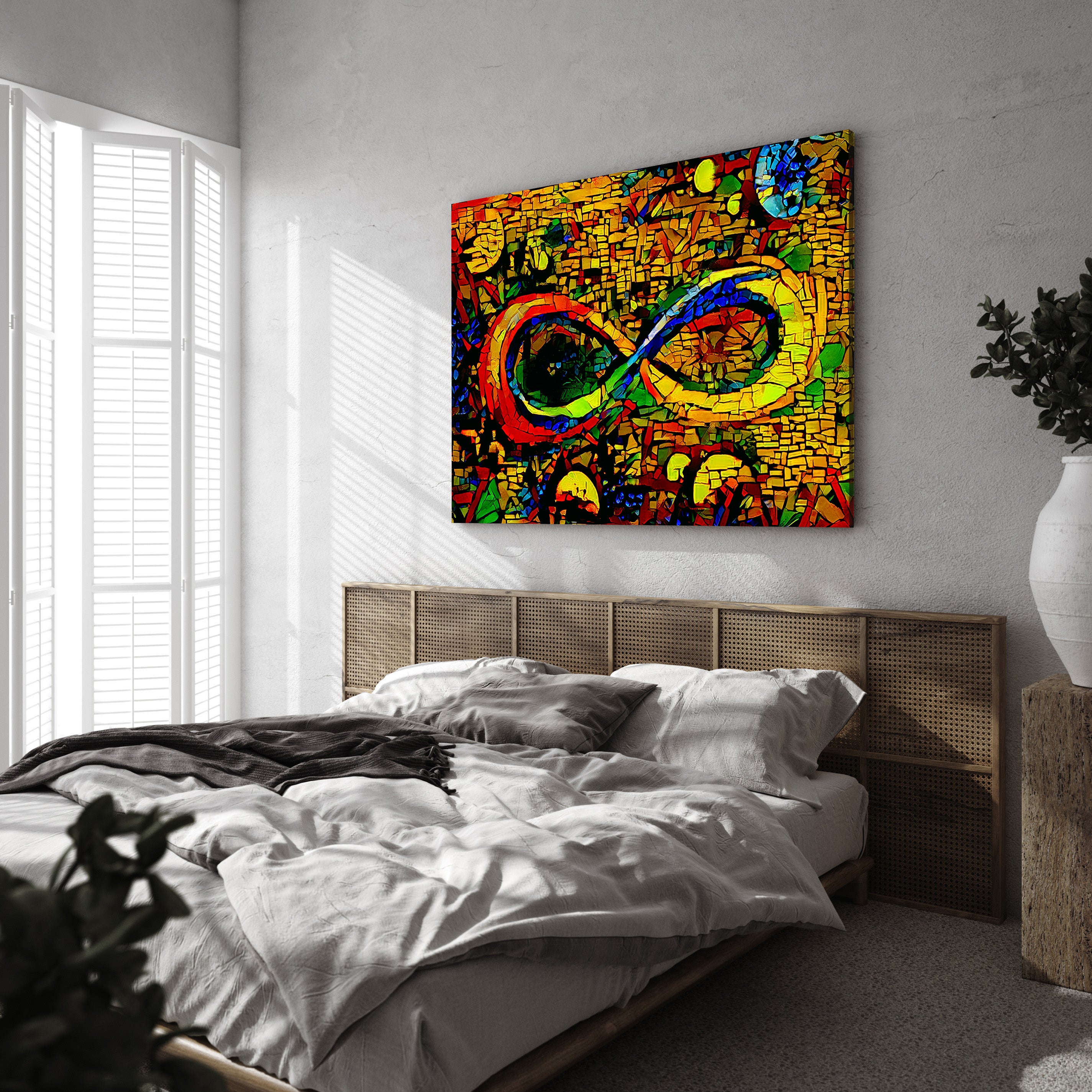 Infinite Galaxy's Mosaic Infinity Window Painting, Infinity Wall Art, Canvas Art, Wall Decor, , Abstract, Digital Artwork