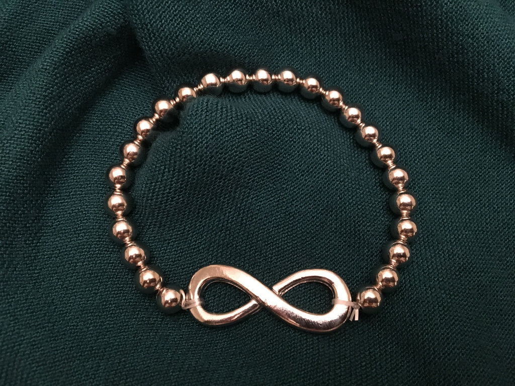 Silver Tone Plated Infinity Stretch Bracelet