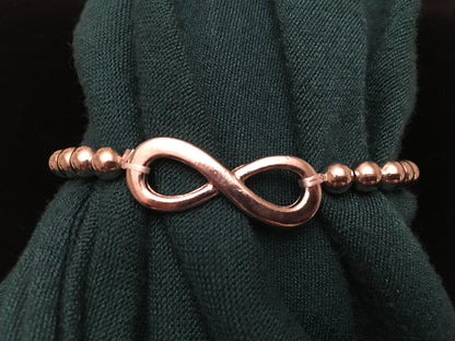 Silver Tone Plated Infinity Stretch Bracelet