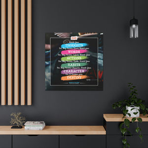 Mental Health Poster Watch Your Thoughts Motivational Square Canvas Poster | Infinite Soldier