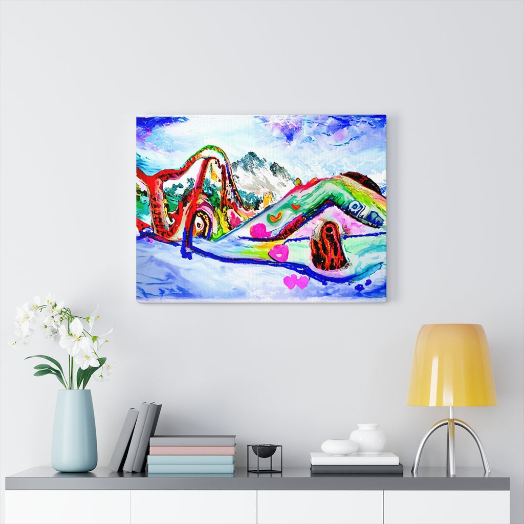 Slide down infinite mountains with me acrylic art watercolor psychedelic art action painting