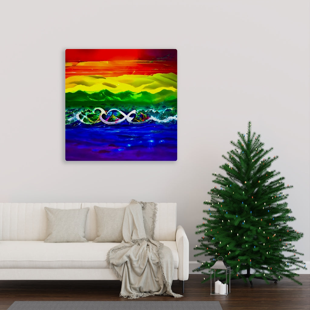 Rainbow Love Sunset pride LGBTQ gay colorfu seascape